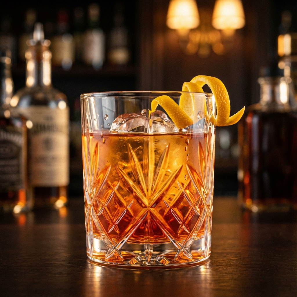 Luxury old fashioned cocktail